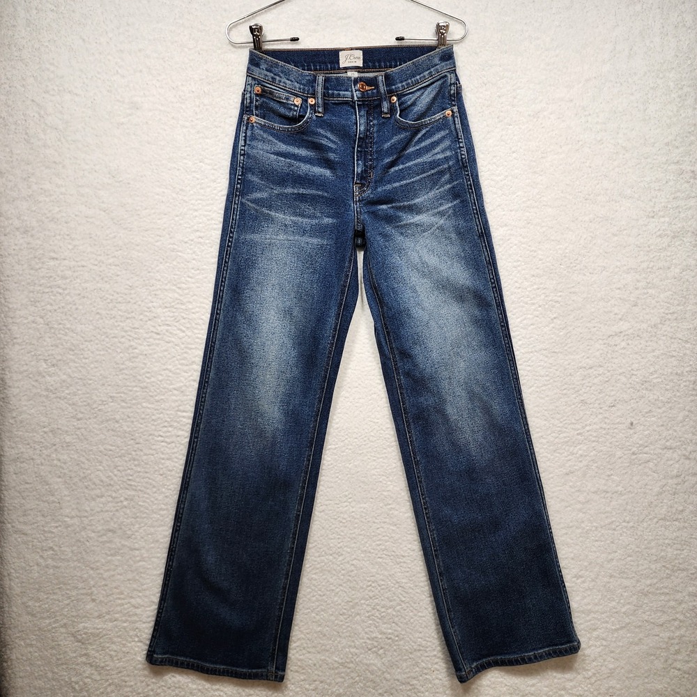 J Crew Re-Imagined Denim Womens 25 Straight Leg Jeans Medium Wash Stretch